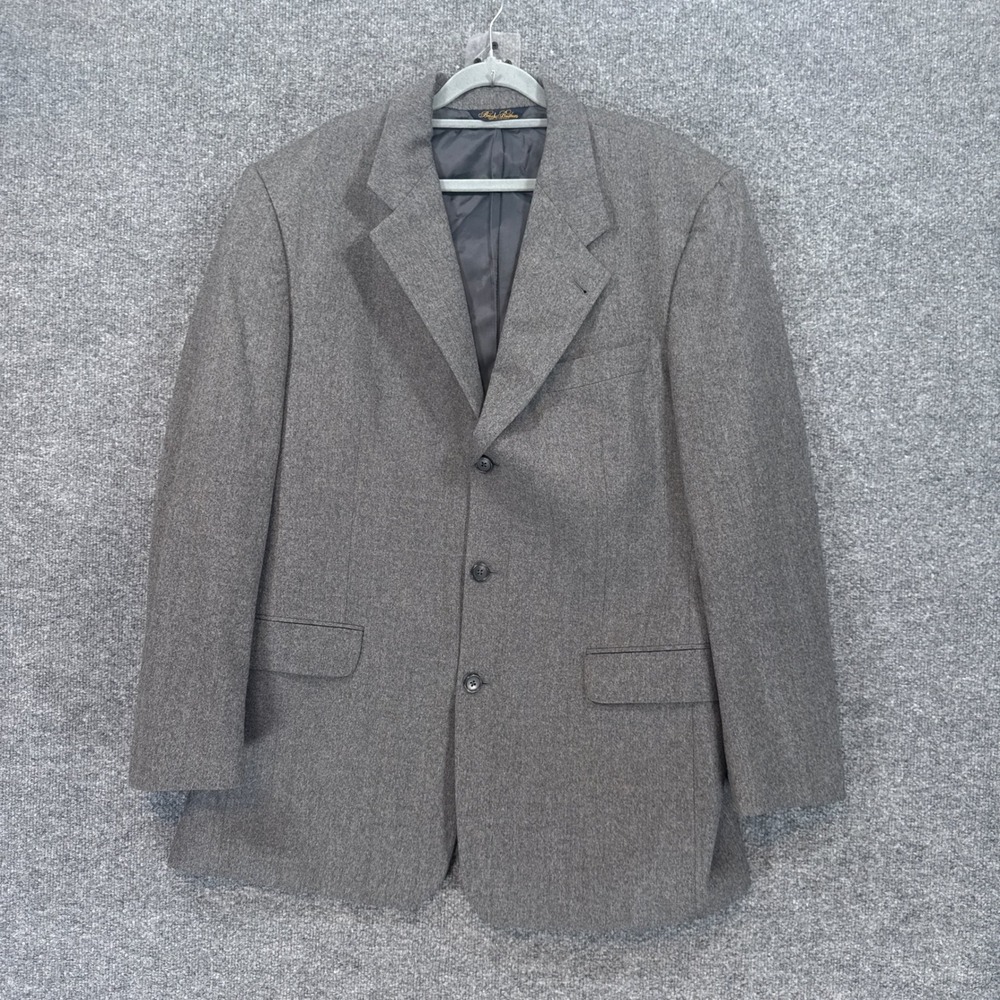 Brooks Brothers Blazer Mens 44 Gray Pinstripe Wool Three Button Sport Coat
